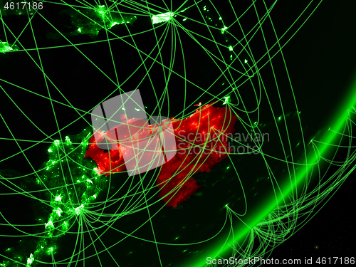 Image of Venezuela on green Earth