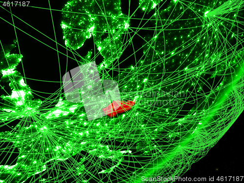 Image of Czech republic on green Earth