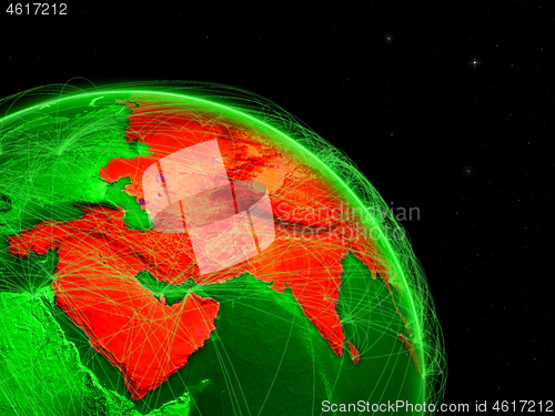 Image of Asia on green Earth