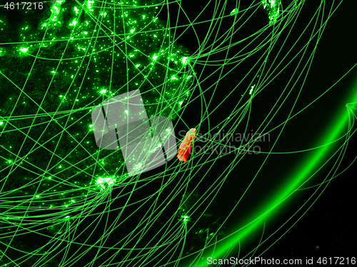 Image of Taiwan on green Earth