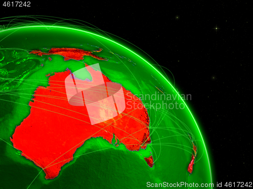 Image of Australia on green Earth