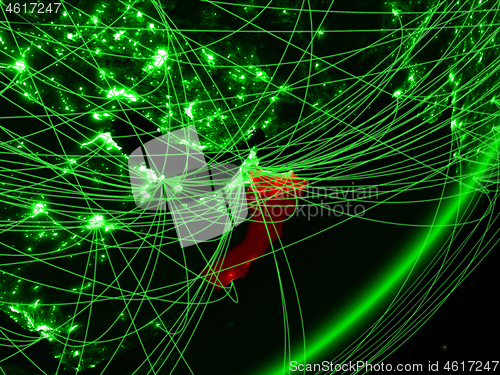 Image of Oman on green Earth