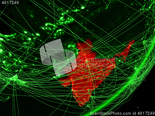 Image of India on green Earth