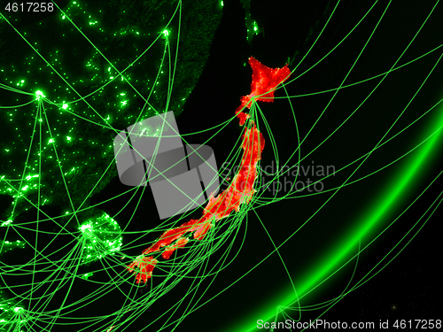 Image of Japan on green Earth
