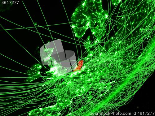 Image of Netherlands on green Earth