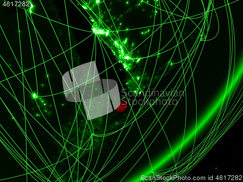 Image of Djibouti on green Earth