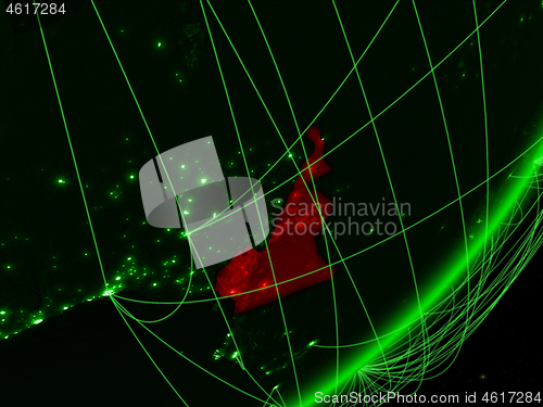 Image of Cameroon on green Earth