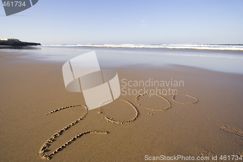 Image of Year 2008 in the sand