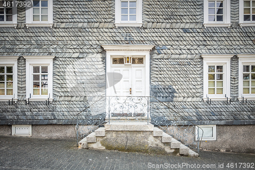 Image of gray slate facade house