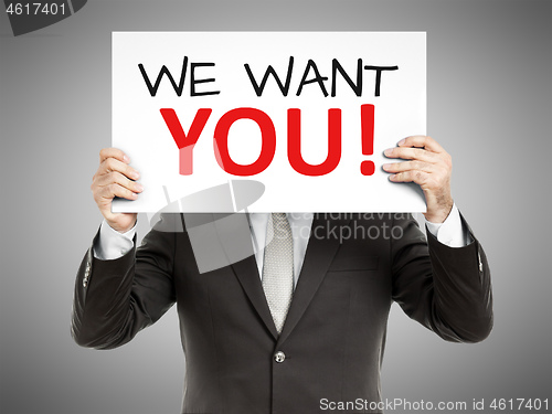 Image of business man message we want you