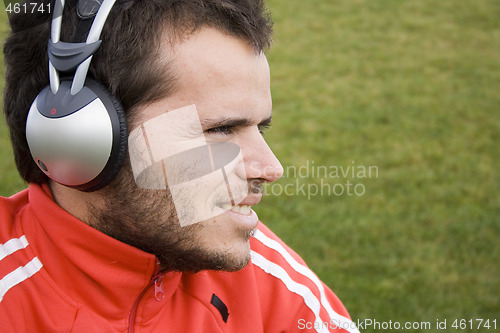 Image of listening music outdoor