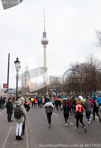 Image of Berlin, Germany on Januari 1, 2020: Berlin New Year\'s Run, just 