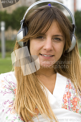 Image of Listening music outdoor