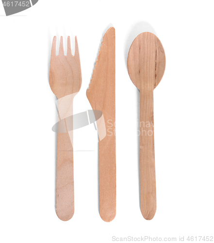 Image of Eco friendly wooden cutlery - Plastic free concept - Wood - Isol