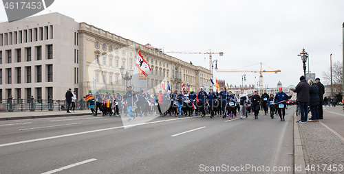 Image of Berlin, Germany on Januari 1, 2020: Berlin New Year\'s Run, just 