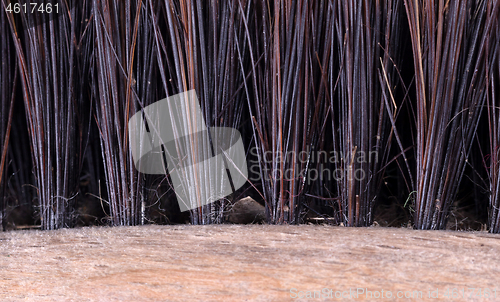 Image of Old hair brush with some hair in it