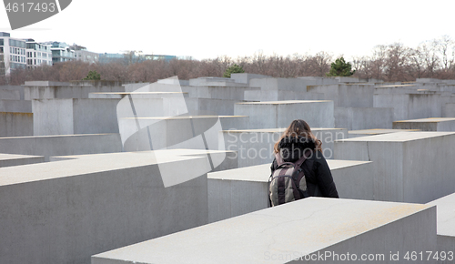 Image of Berlin, Germany on december 30, 2019: Holocaust monument. View i