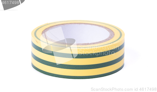 Image of Roll of yellow and green isolation tape