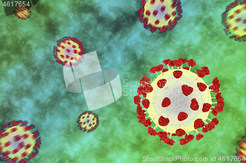 Image of Concept image with many viruses