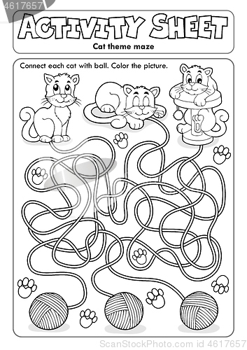 Image of Activity sheet cat theme 1