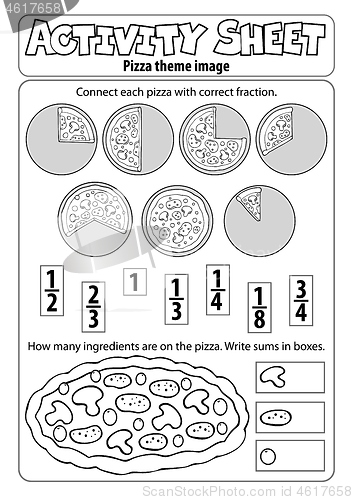 Image of Activity sheet pizza theme 1