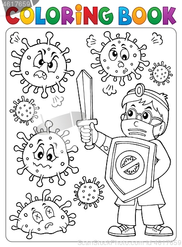 Image of Coloring book doctor fighting virus 2