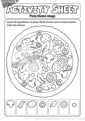 Image of Activity sheet pizza theme 2