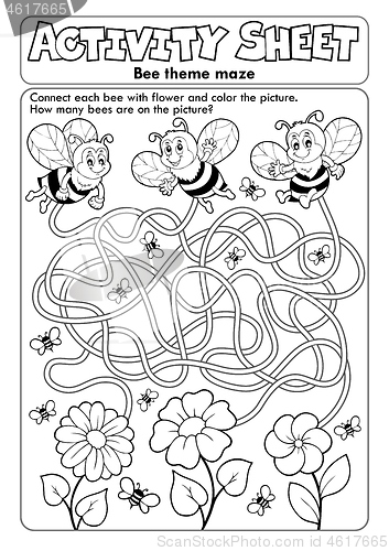 Image of Activity sheet bee theme 1