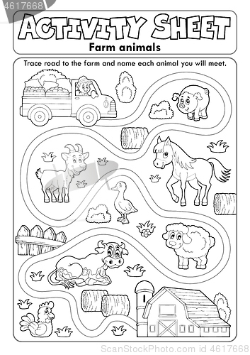 Image of Activity sheet farm animals 2