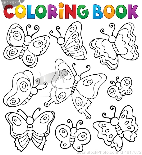 Image of Coloring book various butterflies theme 1