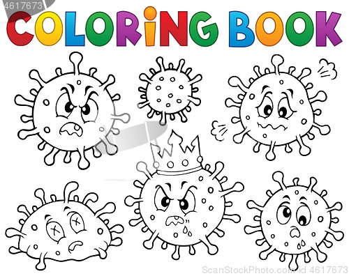 Image of Coloring book viruses set 1