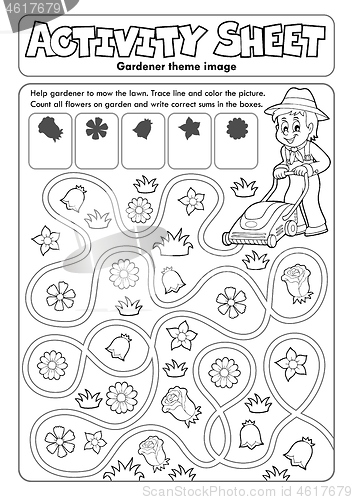 Image of Activity sheet gardener theme 1