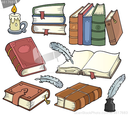 Image of Old books theme set 1