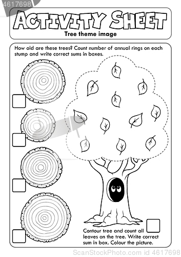 Image of Activity sheet tree theme 1