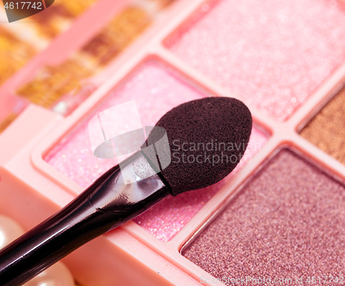 Image of Eye Makeup Brush Indicates Beauty Products And Cosmetic 