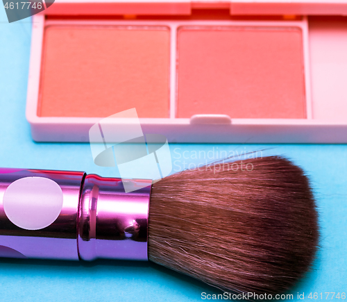 Image of Makeup Brush Means Beauty Products And Applicators 