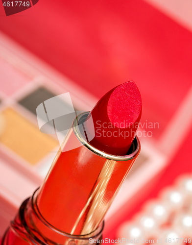 Image of Makeup Cosmetics Shows Beauty Products And Facial 