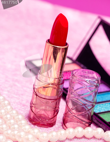 Image of Cosmetic Lipstick Indicates Make Up And Cosmetology 