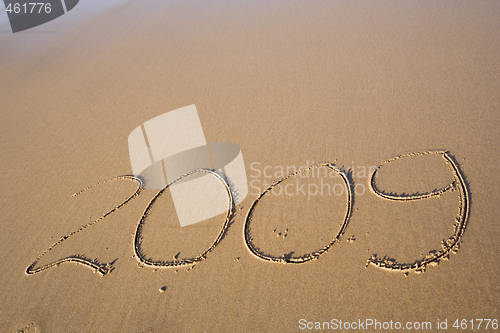 Image of Year 2009 in the sand