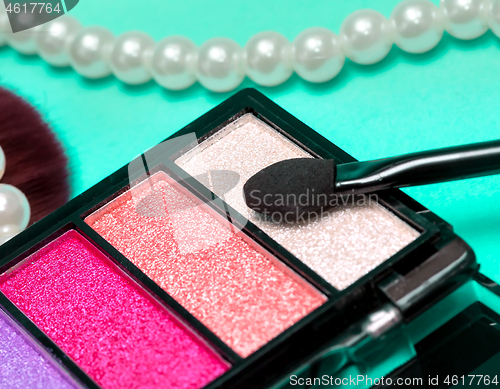 Image of Eye Shadow Makeup Means Soft Brush And Eyes 