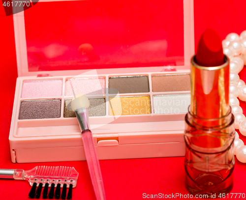 Image of Lipstick Cosmetics Shows Make Ups And Face 