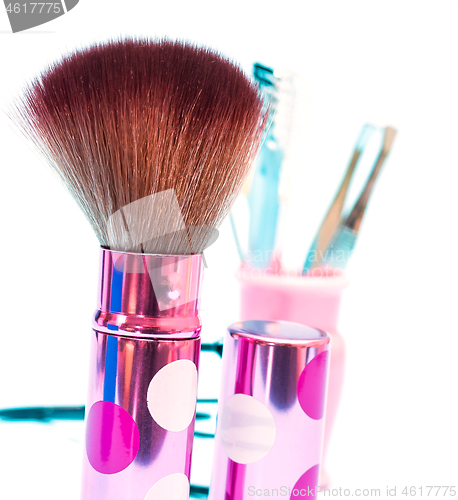 Image of Makeup Foundation Brush Shows Beauty Products And Cosmetic 