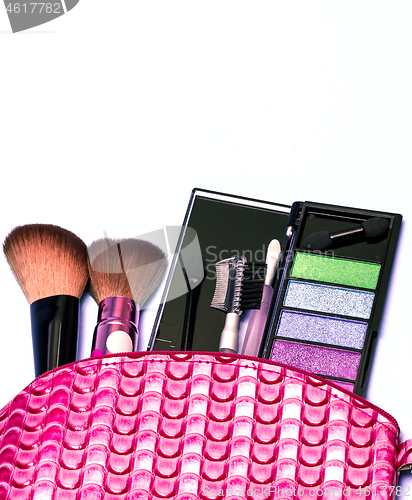 Image of Cosmetic Makeup Kit Indicates Beauty Products And Blank 