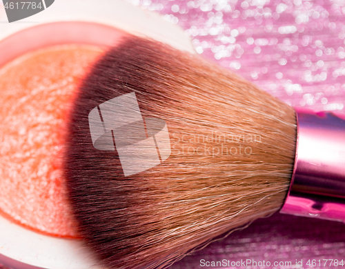 Image of Makeup Brush Means Beauty Product And Applicators 