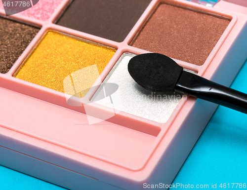Image of Eyeshadow Makeup Brush Means Beauty Product And Applicator 
