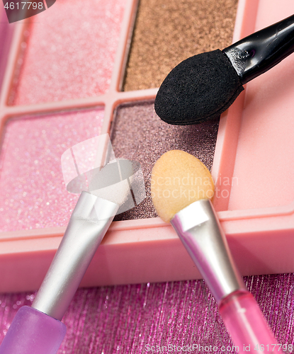 Image of Eye Shadow Brushes Shows Make Ups And Eyes 