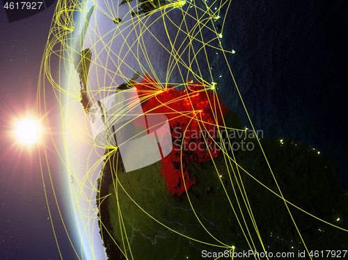 Image of Venezuela from space with network