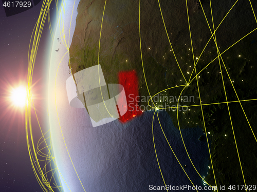 Image of Ghana from space with network