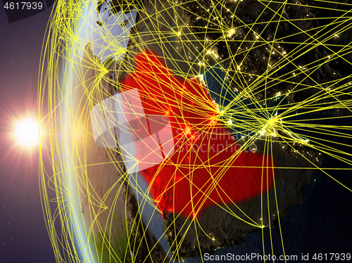 Image of Saudi Arabia from space with network