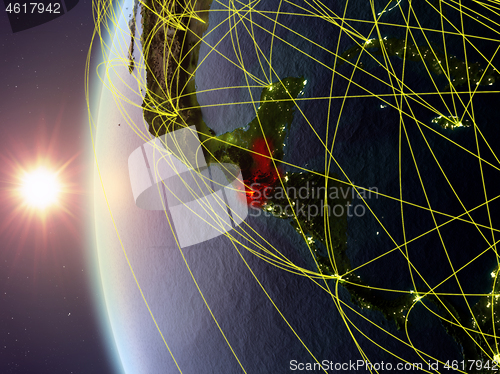 Image of Guatemala from space with network